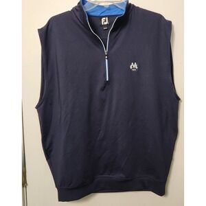Footjoy‎ Men's Navy Blue 1/4 Zip Golf Vest Large Layer Embroidered Preppy Jersey